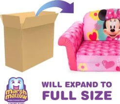 SpinMaster Marshmallow Furniture, Children's 2-in-1 Flip Open Foam Compressed Sofa, Minnie Mouse -SpinMaster joi59lubhjhqslgiz9fj