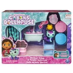 SpinMaster Gabby's Dollhouse MerCat's Primp And Pamper Bathroom Pack